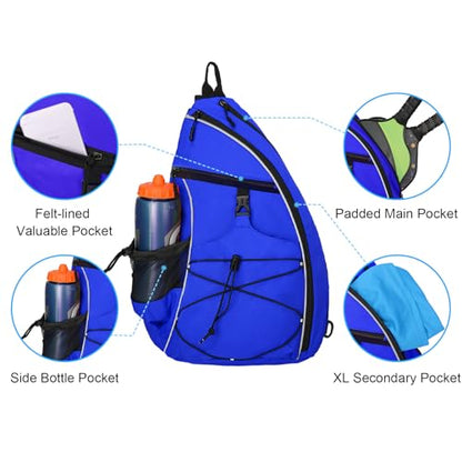 WOLT Pickleball Bag,Crossbody Sling Bags for Women Men,Pickleball Backpack with Fence Hook for Tennis, Racketball