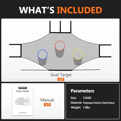 Soccer Goal Target Net【ONLY NET】Equipment Training Soccer Net Practice Soccer Accuracy Target Large Backyard Game Goal Football Youth Rebounder Goal Net Full-Size Goaldees Football Target Bounce Back - style: Target Net 12*6