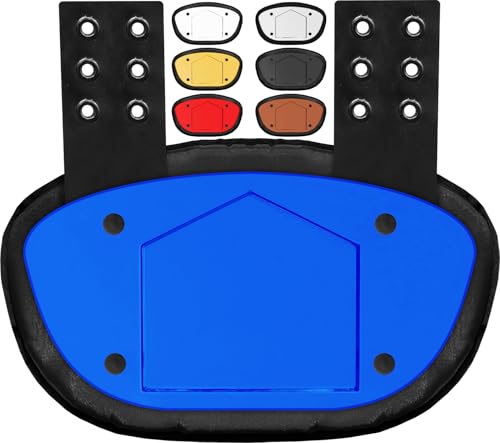 Football Backplate for Shoulder Pads with High Impact Padding, Adult & Youth Lower Backplate Football - color: Chrome Metallic Blue, size: Youth