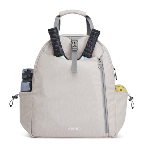 G4Free Tennis Backpack, Pickleball Bag Tote, Large Pickleball Bags for Women and Men, Casual Sports Gym Tennis Bag - color: Ivory