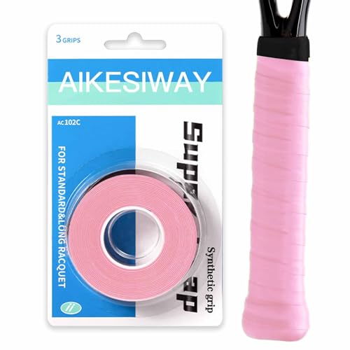 Tennis Racket Grip Tape 3 Pack - High-Tack PU Overgrip with Sealing Tape, Non-Slip & Sweat-Absorbent for Tennis & Badminton | Enhanced Control, Pro Performance & Long-Lasting