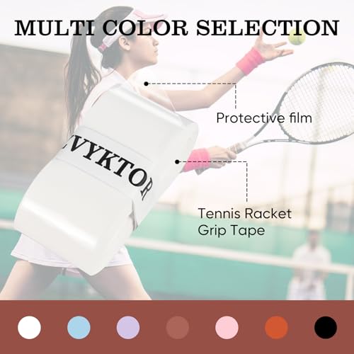 Tennis Racket Grip Tape, Ultra Thin Tacky Tennis Overgrip for Sweat Absorption & Control – Durable Anti-Slip Replacement Grip for Tennis, Badminton & Pickleball (3 Pack) - color: WHITE