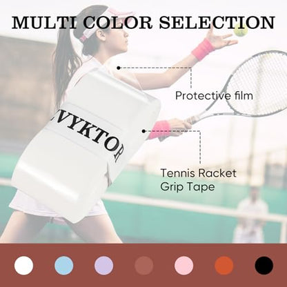 Tennis Racket Grip Tape, Ultra Thin Tacky Tennis Overgrip for Sweat Absorption & Control – Durable Anti-Slip Replacement Grip for Tennis, Badminton & Pickleball (3 Pack) - color: WHITE