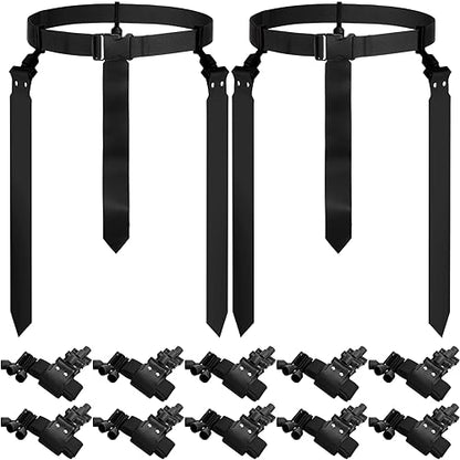 Hungdao 10/12 Players Flag Football Belts and Flags Adjustable Football Belts for Kids Teens Adults Team Training Sport Event - color: Black