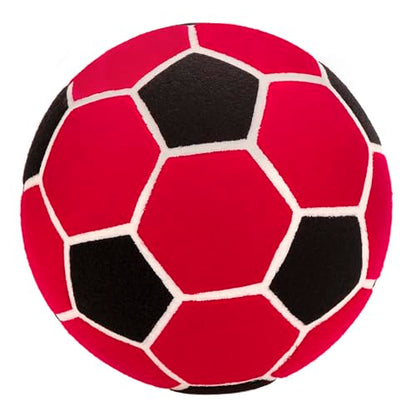 Linkidea Soccer Ball Size 4 for Indoor, Soft Soccer Ball for Inside House, Fun Soccer Gift for Kids with Pump (Black & Red), GOL1-07