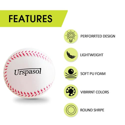 Soft Baseballs 6 Pack Foam Baseballs 9 inch with Mesh Bag for Youth Teenager Players Soft Tballs Training Foam Ball for Safe Throwing, Catching Fielding,Pitching,and Batting Practice