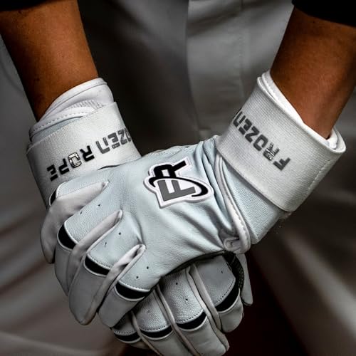 F3 Frozen Rope Batting Gloves - Premium Leather (0.9mm) Long Cuff Batting Gloves - Pro-Grade Baseball and Softball Gloves - Men, Women, and Youth Sizes - color: Neon/Black, size: Adult Large