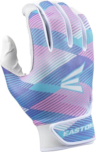 Easton | Moxie Batting Gloves | T-Ball/Baseball/Softball | Multiple Colors - color: White/Pink, style: Youth Small