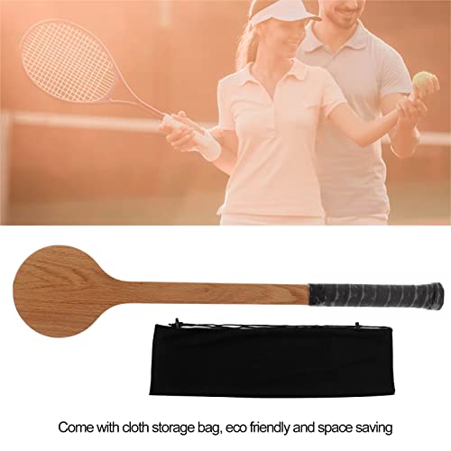Wooden Tennis Sweet Point Trainer, Tennis Pointer Racket Spoon Training Aid Accessory for Swing Practice with Storage Bag