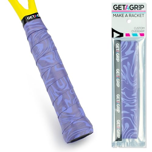 Get A Grip Racket Overgrips – Anti-Slip Tennis Grip Wrap, Sweat Absorbent & Quick-Dry Handle Tape for Tennis, Padel & Pickleball - color: Purple Haze, size: 1 Grip