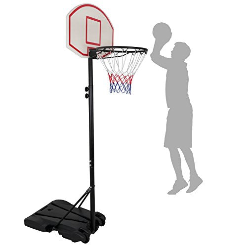 LEMY Basketball Hoop,5.4-7 Ft Kids Portable Basketball Hoop Outdoor,Adjustable Basketball Goal System with Shatterproof Backboard and Larger Base for Kids Youth and Adults in Backyard,Driveway,Indoor