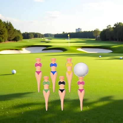 6Pcs/Set Funny Plastic Golf Tees, 76 mm/ 3 Inch Plastic Pin up Golf Tees for Home Golf Training Accessories Golf Tees