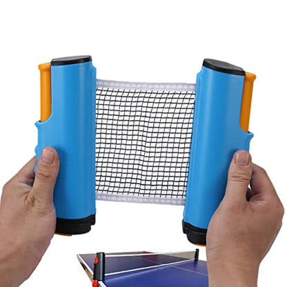 Adjustable Retractable Ping Pong Net & Post. Portable Table Tennis Nets & Clamps. Replacement Outdoor PingPong Net for Any Tables (Fits Tables Up to 2.0 inch Thick)