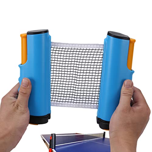 Adjustable Retractable Ping Pong Net & Post. Portable Table Tennis Nets & Clamps. Replacement Outdoor PingPong Net for Any Tables (Fits Tables Up to 2.0 inch Thick)