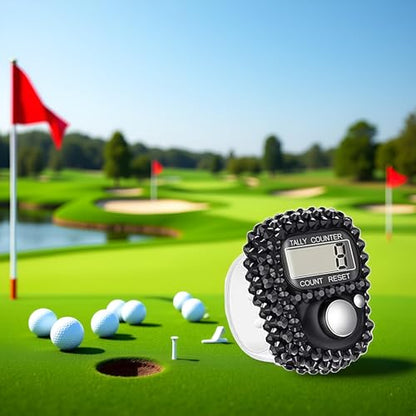 Electronic Finger Tally Counter Clicker Counter,Portable Digital Display Tally Counter,Convenient Resettable Mini Lap Counter for Golf Goods Counting Accessories,Track and Field Lap Counters - color: Black