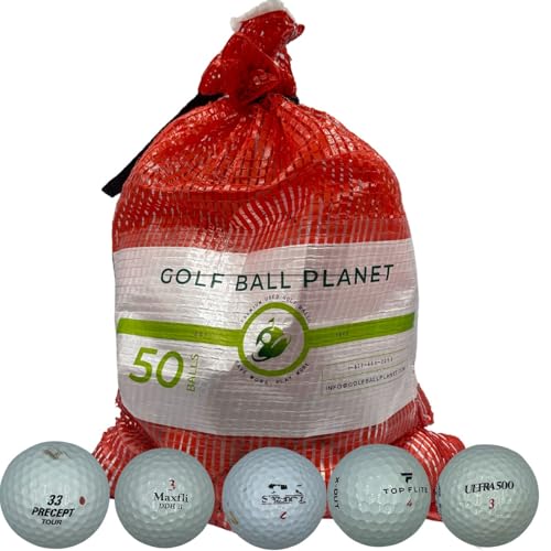 Golf Ball Planet 50 Ball Mesh Bag Hit Away Practice Used Golf Balls