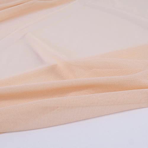 Ultrathin 4-Way Stretch Net Fabric Nylon Spandex Power Mesh Lightweight Sheer, Pre-Cut 5 Yards Long 60" Wide, (Peachy Nude) - color: Peachy Nude