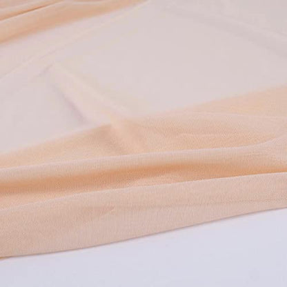 Ultrathin 4-Way Stretch Net Fabric Nylon Spandex Power Mesh Lightweight Sheer, Pre-Cut 5 Yards Long 60" Wide, (Peachy Nude) - color: Peachy Nude