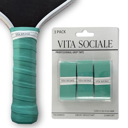 Pickleball Overgrip Tape (3 Pack) – Ultra-Soft Cushioned Grip, Sweat-Resistant, Non-Slip for Pickleball Paddles & Tennis Rackets - color: Teal - Extra Tacky