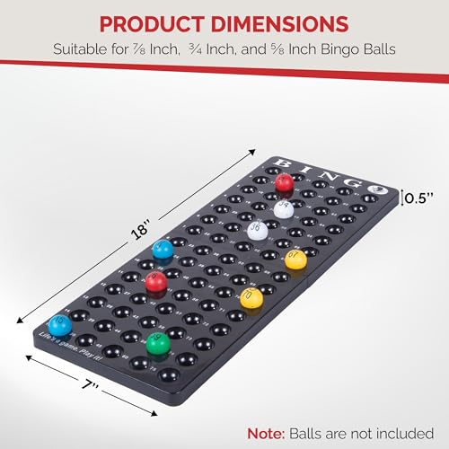 MR CHIPS Universal Bingo Ball Holder for 7/8", 3/5", and 3/4" Diameter Balls, Black Masterboard - color: Bingo Master Board