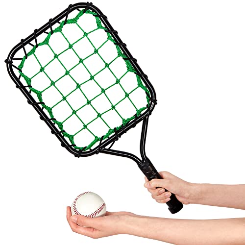 Meooeck Baseball Fungo Racket for Light Weight Bat Racket 12 oz Fungo Bat Baseball Softball Training Equipment for Coaches Youth Parents Drills Control and Accuracy Practicing, Black Green