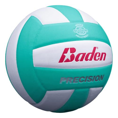 Baden | Precision | Official Size + Weight Entry Level Youth Indoor Volleyball | PU Composite, Extra Foam Backing, Reduce Sting - color: Teal