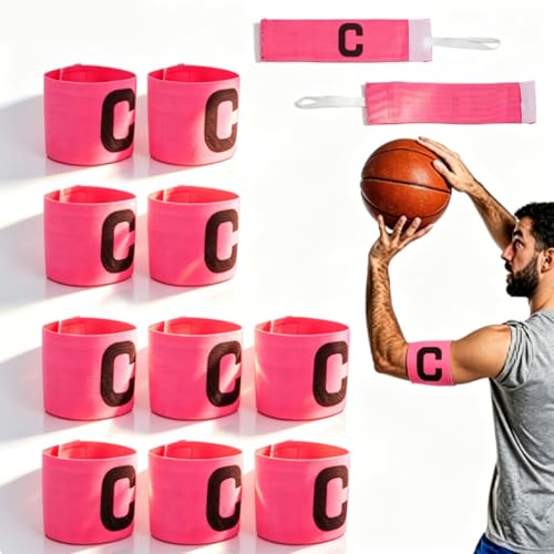 Cyrank 10PCS Captain Armbands, Adjustable Leader Armband Elastic Football Soccer Captain Bands Outdoor Football Player Bands for Adult Youth Soccer Volleyball Team