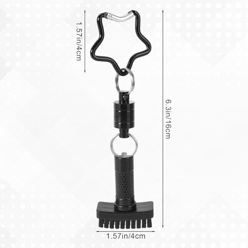Penitue Mini Golf Club Brush, Portable Golf Brush Tool for Effective Cleaning with Retractable Quick-Release & Magnet Clip for Pants Bags Bristles Brushes and Groove Cleaner in One