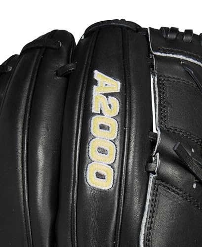 Wilson 2024 Classics Series A2000 Baseball Gloves - color: Black/Yellow, size: Pitcher - 12"