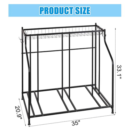 Mythinglogic Garage Bike Storage Rack, Freestanding Organizer for Adult or Kids Bike, 3 Bicycle Holder for Indoor and Outdoor Use