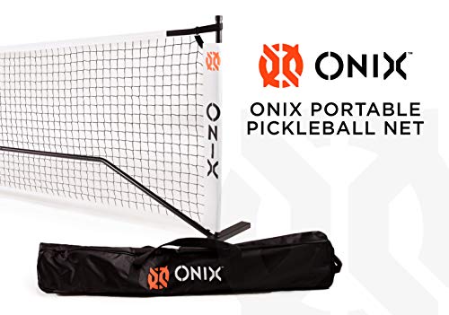 ONIX Pickleball 2-in-1 Regulation-Size Portable Net and Practice Net Set Includes Carrying Case with Wheels