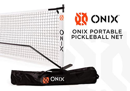 ONIX Pickleball 2-in-1 Regulation-Size Portable Net and Practice Net Set Includes Carrying Case with Wheels