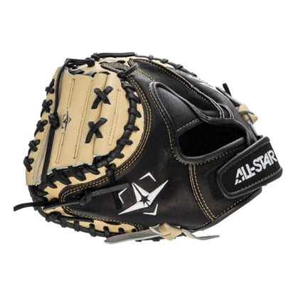 All-Star Top Star Series Catching Mitt - Left/Right Hand Throw - Adult and Youth Size - Baseball Glove, Catchers Mitt - color: Black|Tan, size: 31.5" YOUTH