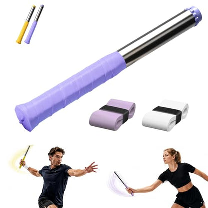 Upgraded Adjustable Intensity Badminton Swing Trainer, 11.8" Swing Trainer Sound Feedback for Smash Technique for Wrist Arm Strength Training Fitness Professional Players - color: Purple-1Pcs