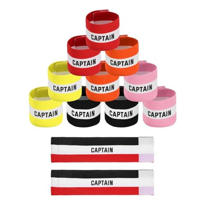 Soccer Captain Armbands, Adjustable Captain Bands Soccer Elastic Armband Protective Arm Badge Bands,12Pcs &Multicolor - Fit for (Adult Youth Team Sports/Football/Basketball)