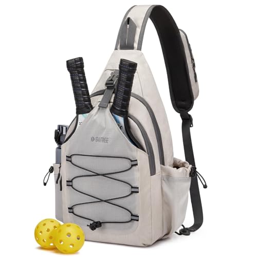 G4Free Pickleball Bag, Crossbody Sling Bag for Men Women, Pickleball Backpack, Pickle Ball Paddle Bag Gifts for Sports - color: Ivory, size: Large
