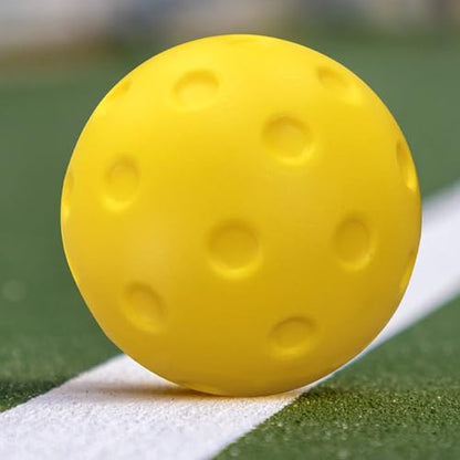 ljhnba Noise Reducing Soft Pickleballs Replacement Quiet PU Foam Pickleballs Balls Light Weight Training Balls Easy to Use Noise Reducing Soft Pickleballs - color: bright yellow