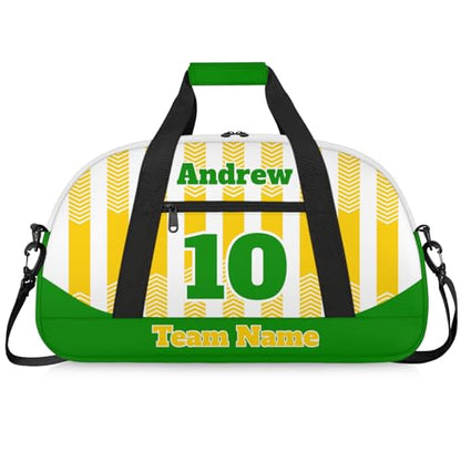 Basketball Soccer Gifts for Boys Girls - Custom Sports Duffle Bag, Personalized Name & Team Bag, Water-Resistant Gym Bag for Basketball, Soccer, Volleyball | Y-Yellow Green - color: Y-Yellow Green