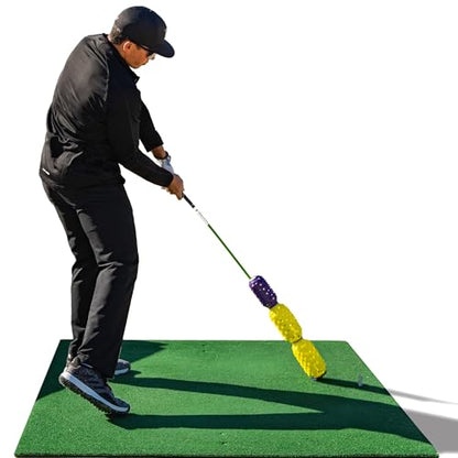 Aero Whip Shaft Tempo and Speed Golf Trainer, Flexible Shaft for Golf Training Aid, Great Golf Warm Up Tool, Swing Speed Air Resistance Training, Gain Up to 30 Yards On Your Drive - color: Yellow and Purple