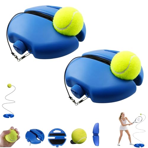 HISKI Tennis Ball Training Baseboard, Tennis Trainer Equipment Set, Tennis Trainer Ball with String, Tennis Trainer Rebound Ball, Multifunction Tennis Practice Rebounder for Backyard