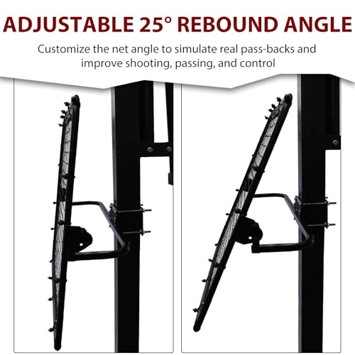 Basketball Rebounder, 40"x40" Multi-Sport Training Rebound Net Adjustable Passback Net Setup on Poles, Ball Return System Suit for Basketball Volleyball Tennis Pickleball Baseball Practice
