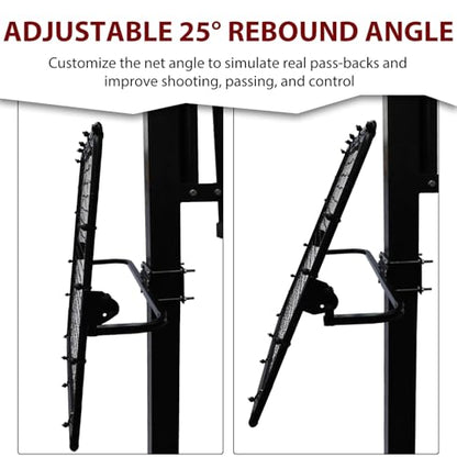 Basketball Rebounder, 40"x40" Multi-Sport Training Rebound Net Adjustable Passback Net Setup on Poles, Ball Return System Suit for Basketball Volleyball Tennis Pickleball Baseball Practice
