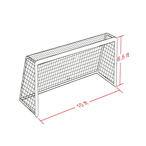 Luwint Soccer Goal Net Durable Polyester Goalie Replacement Netting (White) - size: 10 x 6.5 Ft