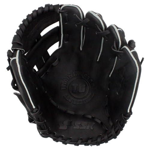 SSK Z5 Training Gear Quick Hands Infield Baseball Training Gloves 8.5” – 9” – 9.5” – 10” – 10.5” Right & Left Hand Throw - color: Black-1050 Single Post, size: 10.5" - Right Hand Throw