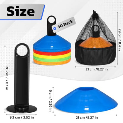 GHB Agility Ladder 1PCS Agility Cones 50PCS Hex Agility Rings 1 Pack
