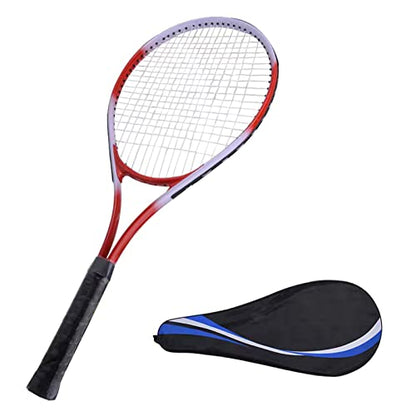 Tennis Racket, with Carry Bag 27 Inch Tennis Racket Single Tennis Racquet Beginner Competition Training Set Tennis Set for Adults Student Women Men - color: Red
