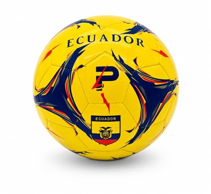 Elite Edition Soccer Ball - Training Soccer Ball – Durable TPU Outdoor Ball – Country Design (USA, Argentina, Brasil, Mexico, Portugal & More) - size: 5, style: ECUADOR