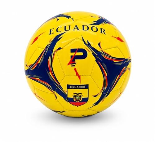 Elite Edition Soccer Ball - Training Soccer Ball – Durable TPU Outdoor Ball – Country Design (USA, Argentina, Brasil, Mexico, Portugal & More) - size: 5, style: ECUADOR