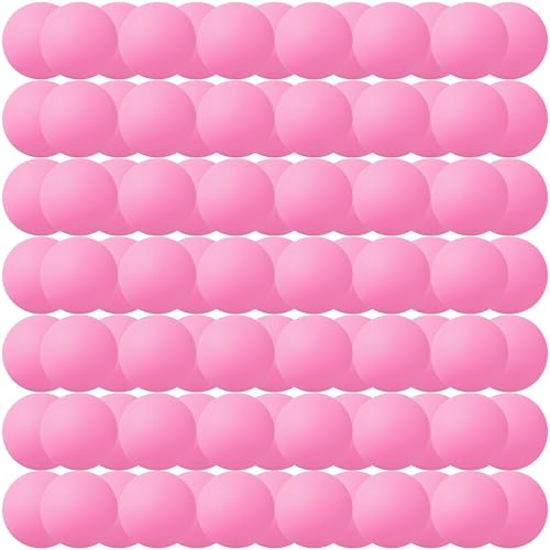 40MM Ping Pong Balls, 50 or 80 Pack Assorted Colored Plastic Balls for Beer Pong, Arts and Craft - color: 80pcs-Pink
