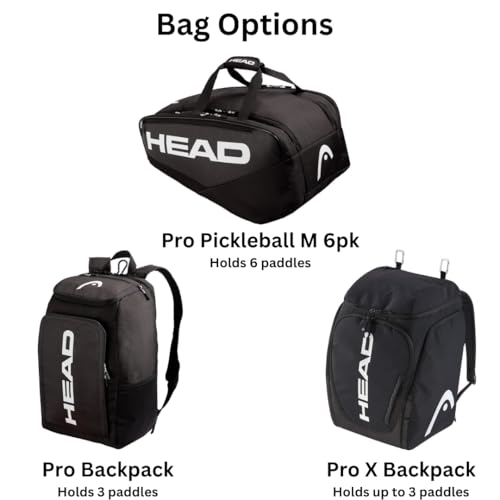 Head Gravity Tour Pickleball Paddle (Grey) – Optional Pickleball/Tennis Bag and Accessories